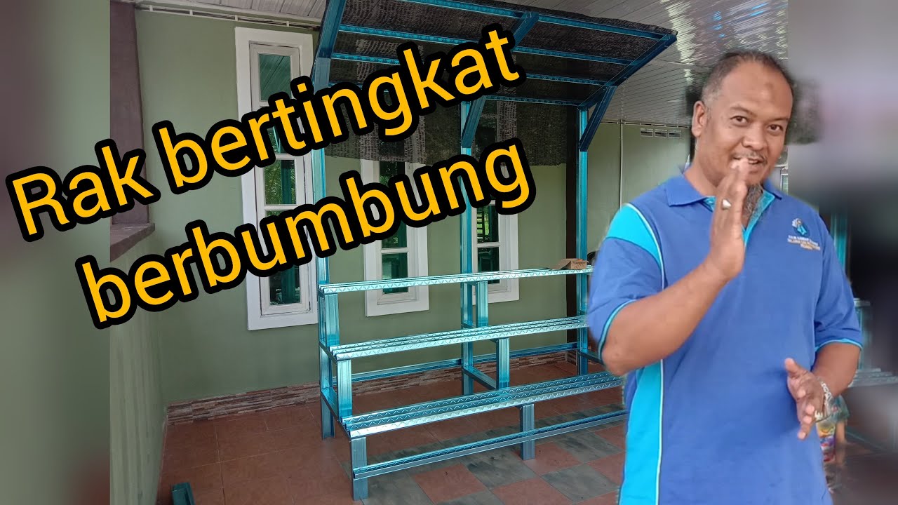 DIY tutorial penuh buat rak bunga bertingkat berbumbung mudah