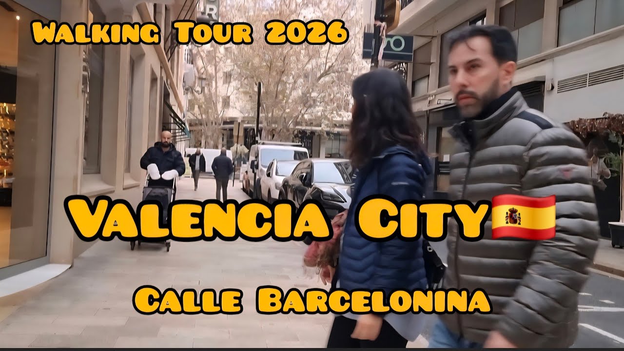 Walking Tour around Calle Barcelonina, Valencia City, Spain/ 2026