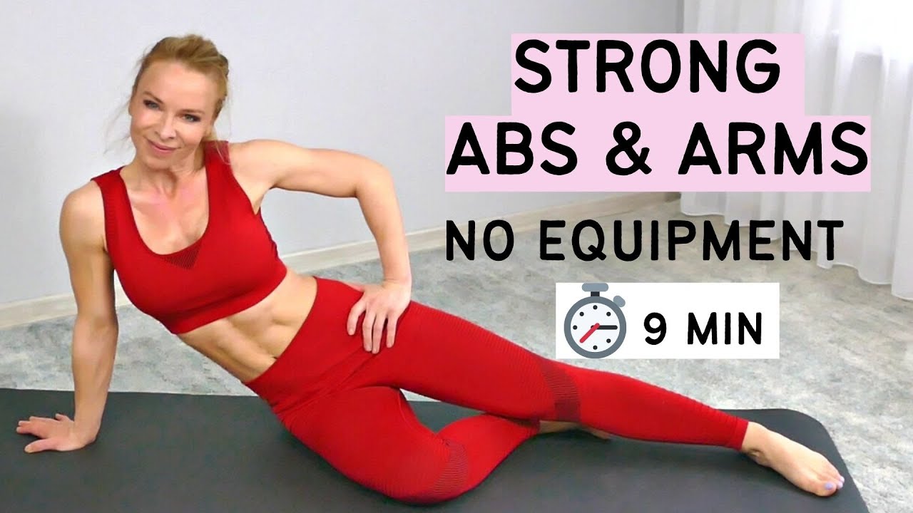 Strong ABS and ARMS home workout with no equipment