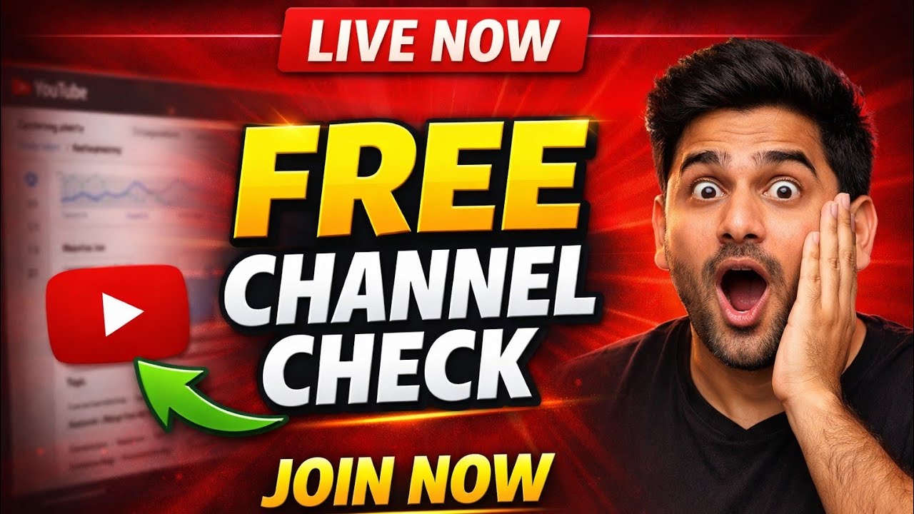 LIVE 🔴 Free Channel Check 2026 | YouTube Growth Tips & Channel Review (Hindi)