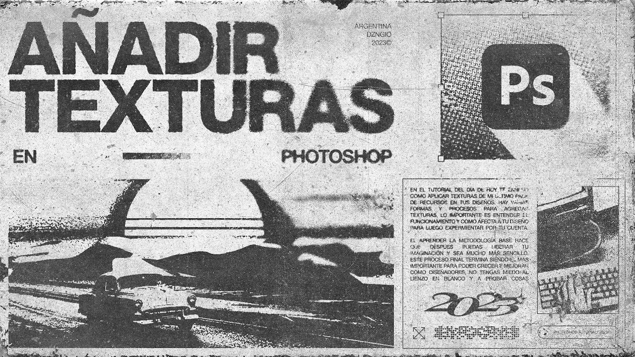 COMO AÑADIR TEXTURAS A TUS DISEÑOS EN PHOTOSHOP / TUTORIAL 2023 @DznGio