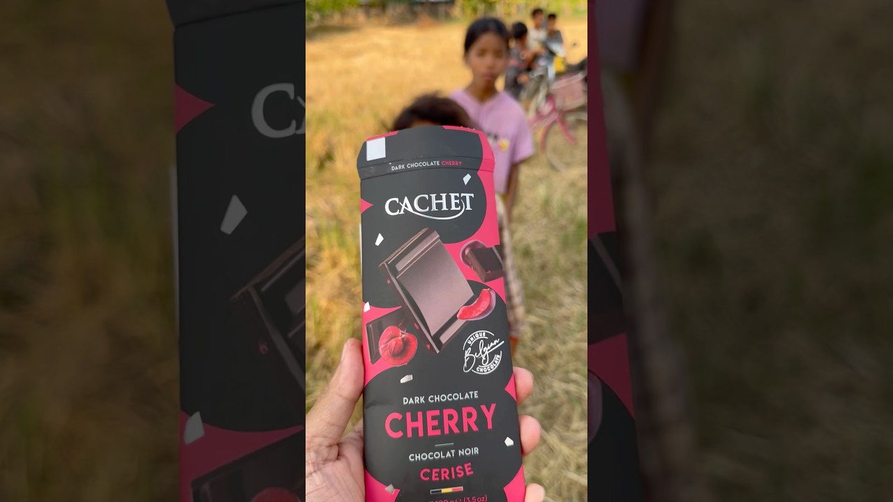Yummy Bites CHERRY 🍒 DARK CHOCOLATE 🍫 bars eating by #villagee #viral #shorts