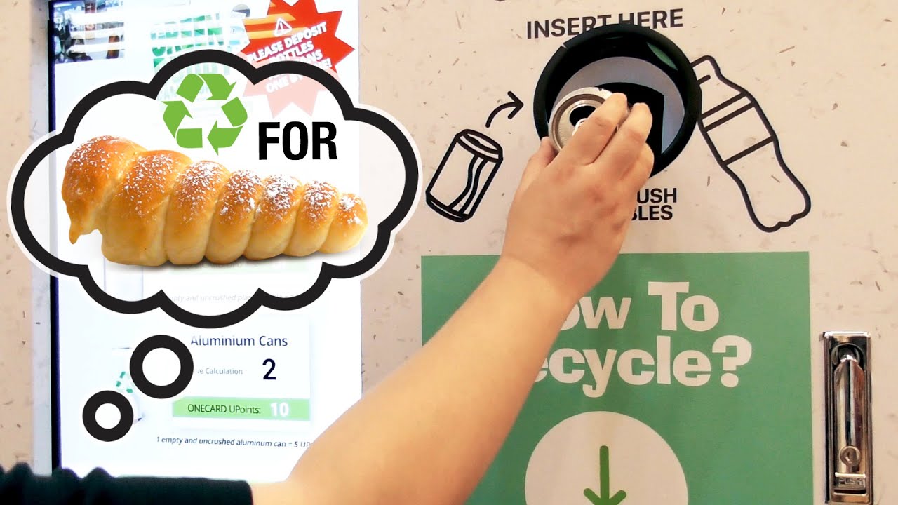 Smart Recycling Machine - Recycling Plastic Bottles & Aluminum Cans for A Free Bread