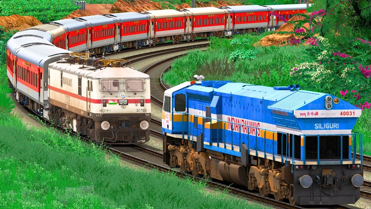WDP4B RESCUE WAP7 LHB EXPRESS TRAIN | BUMPY RAILROAD | Train Simulator | Railwork | NTG GAMING