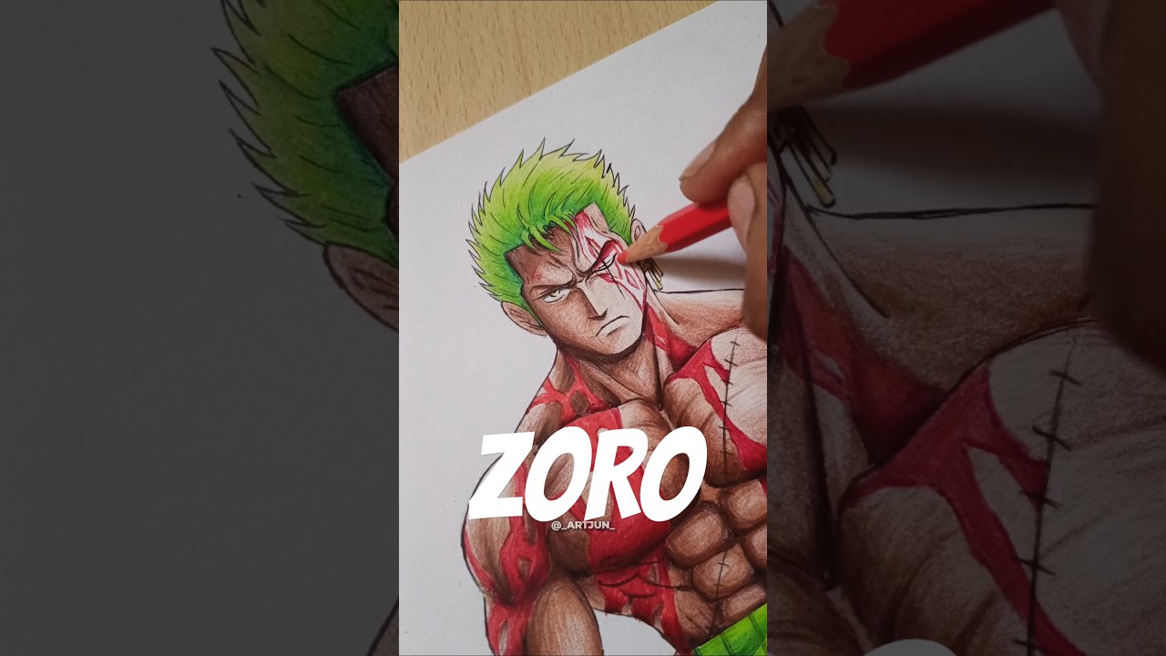 Drawing Zoro from One piece 🔥 #animeart #zoro