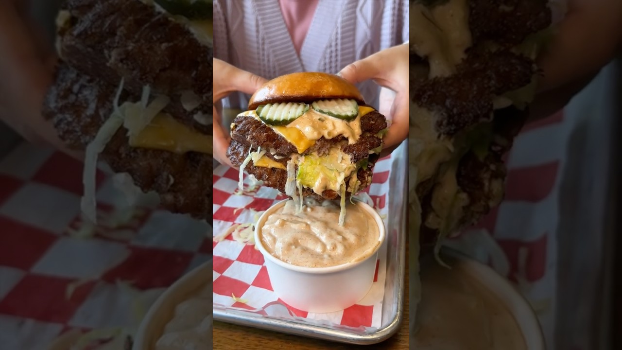 One of the BEST CHEESEBURGERS in all of NJ! The SCHMACC BURGER from Tony Beef! 🍔 WOW! #DEVOURPOWER