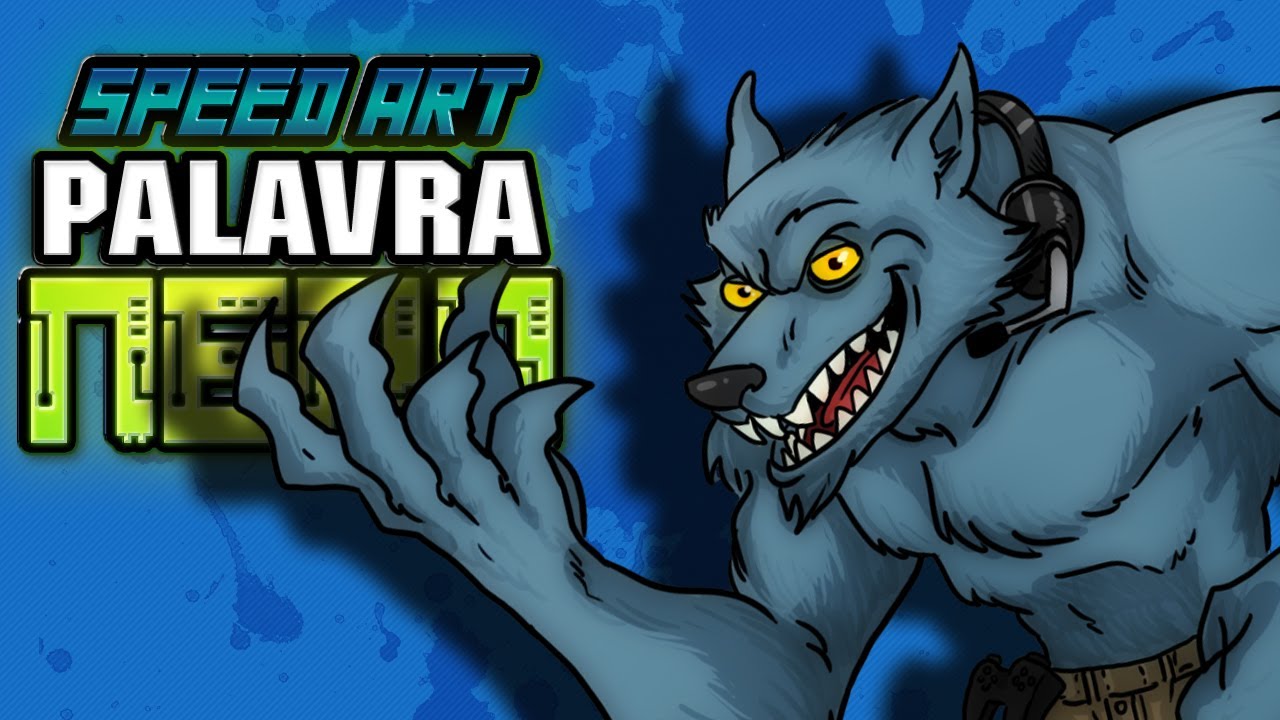 PalavraNERD- Speed Art- Lobisomem Gamer (mascote)