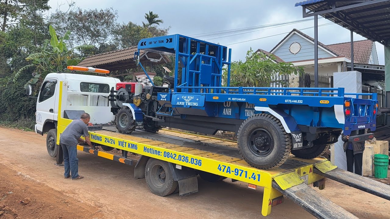 Giao xe cầu đẩy ben thắng hơi cơ kh&iacute; Anh Trung 