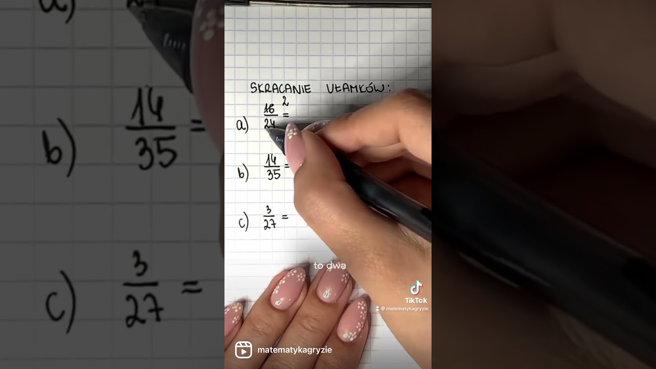 Skracanie ułamk&oacute;w - szybko i na temat #matematyka #ułamki