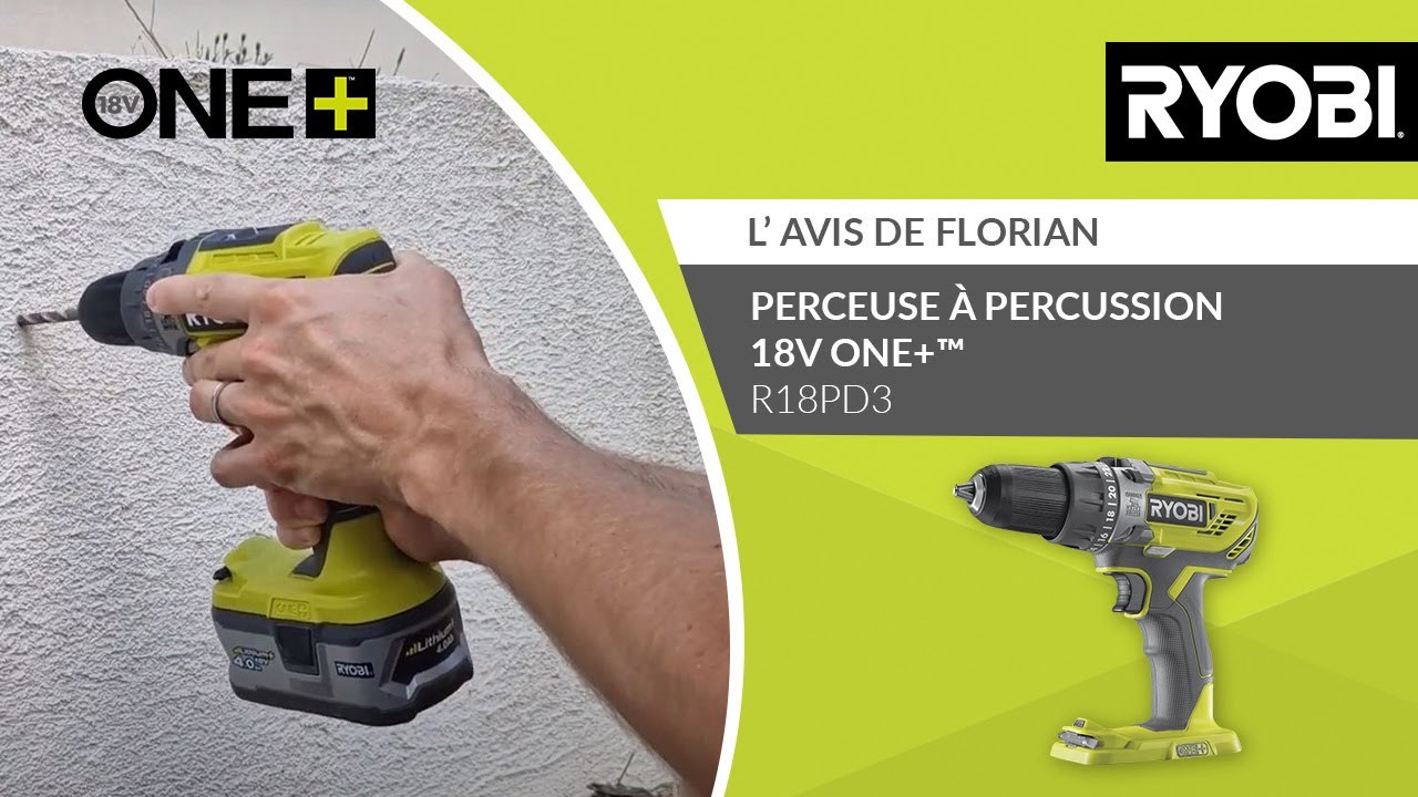 Perceuse-visseuse à percussion 2 vitesses 18V ONE+ RYOBI® - L’avis de Florian