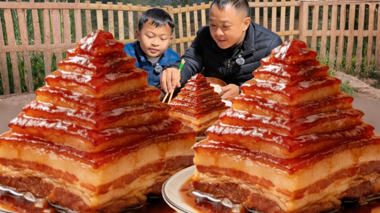 🌶️宝塔肉软糯酥烂到犯规，入口即化，下饭速度比火箭还快！ #烟火气满满的乡村美食 #农村美食 #我在乡村做美食 #我的乡村生活