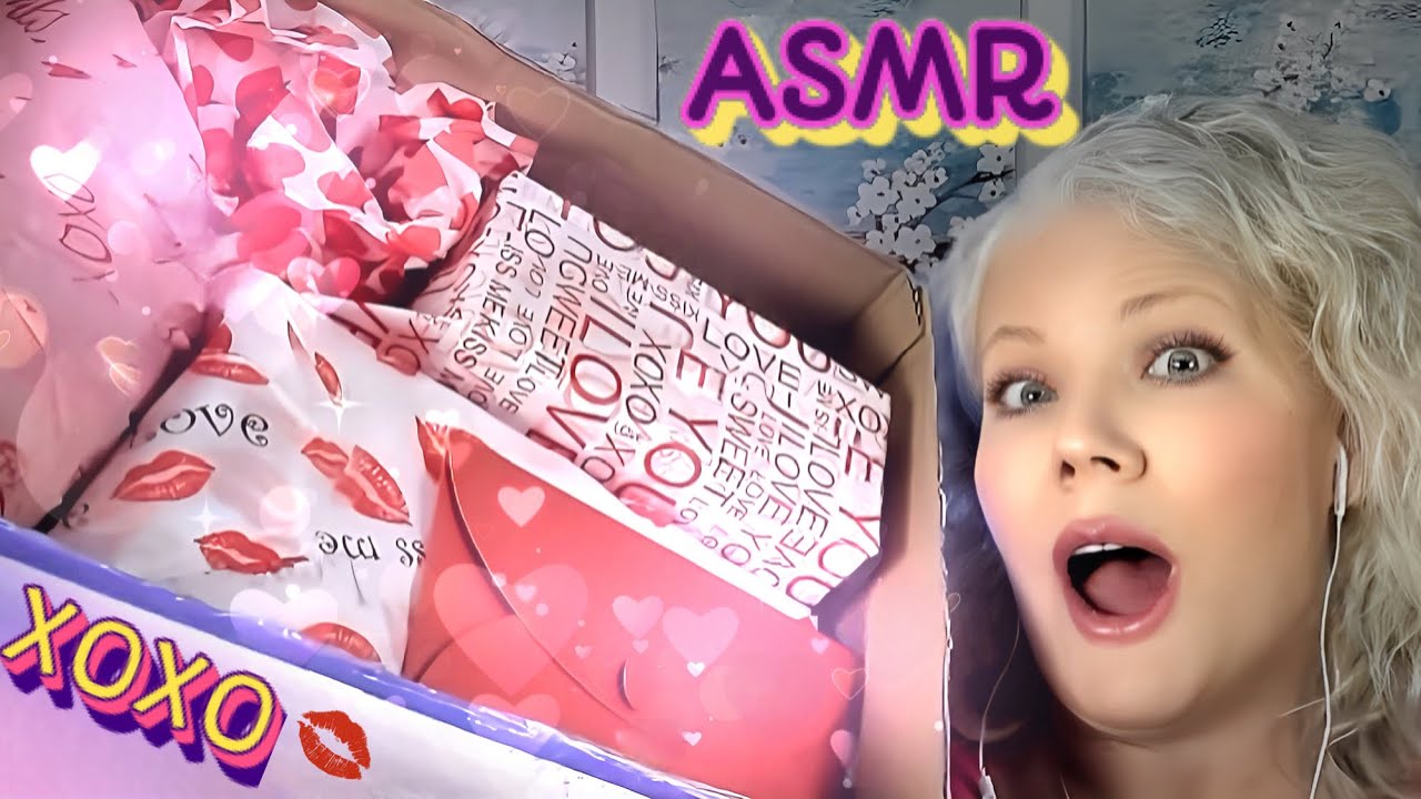 ASMR Galentines Day Gift Unboxing with Relaxing Whispers -