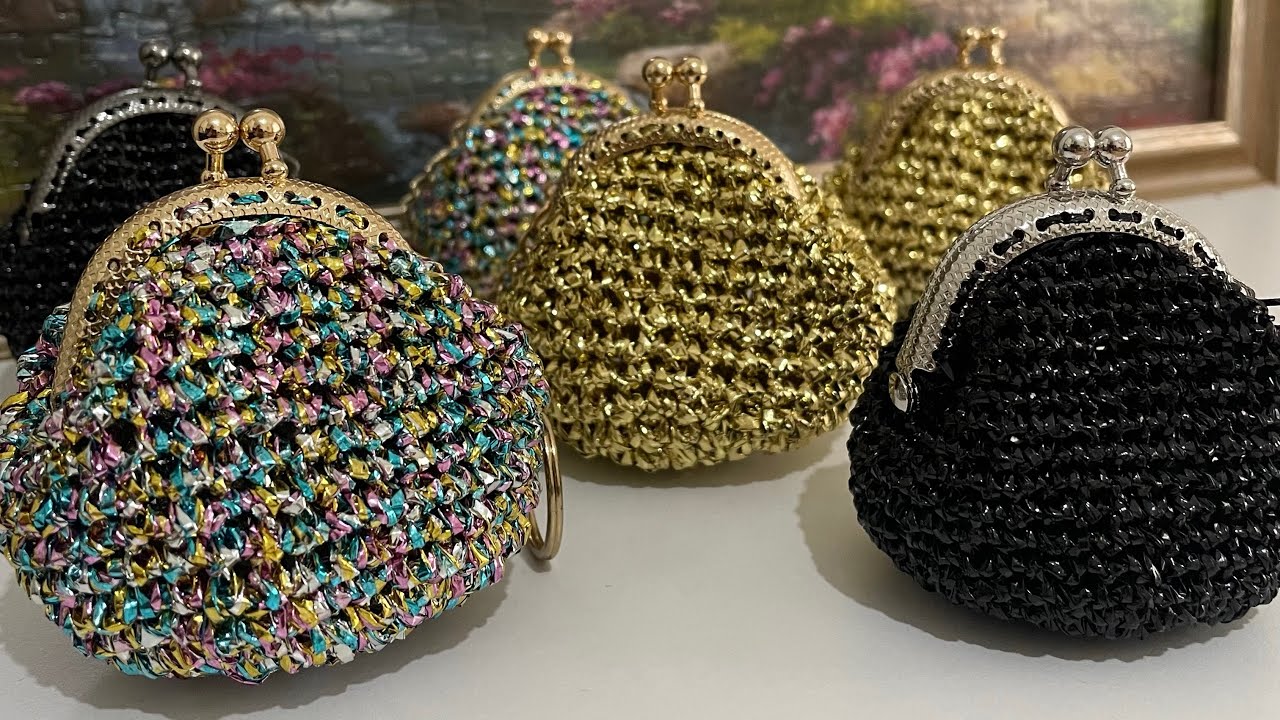 Bozuk para cüzdanı yapılışı..Sparkly coin purse #cüzdan #çanta #örgü #wallet #purse