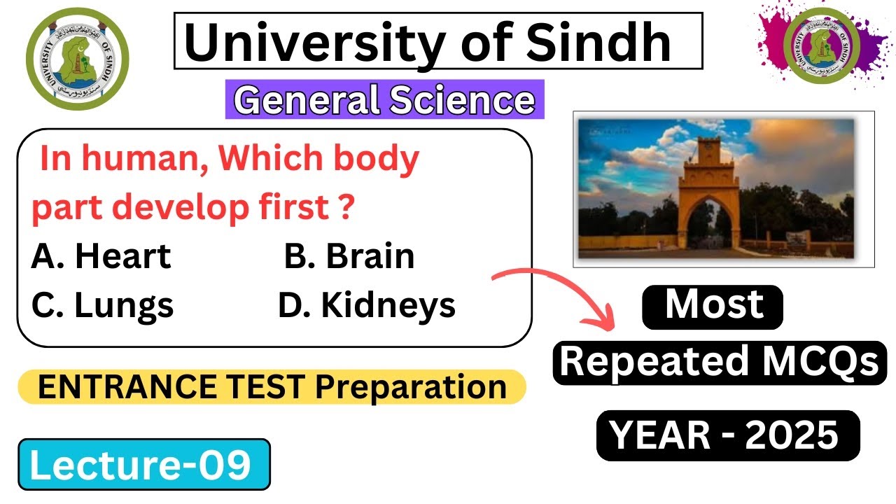 General Science | Most important and repeated Questions | Sindh University Jamshoro | 09