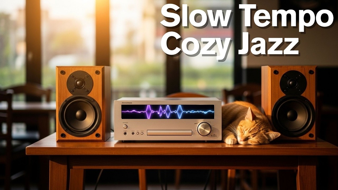 Slow Tempo Jazz Music 🎶 Cozy Cafe Sounds for Stress Relief