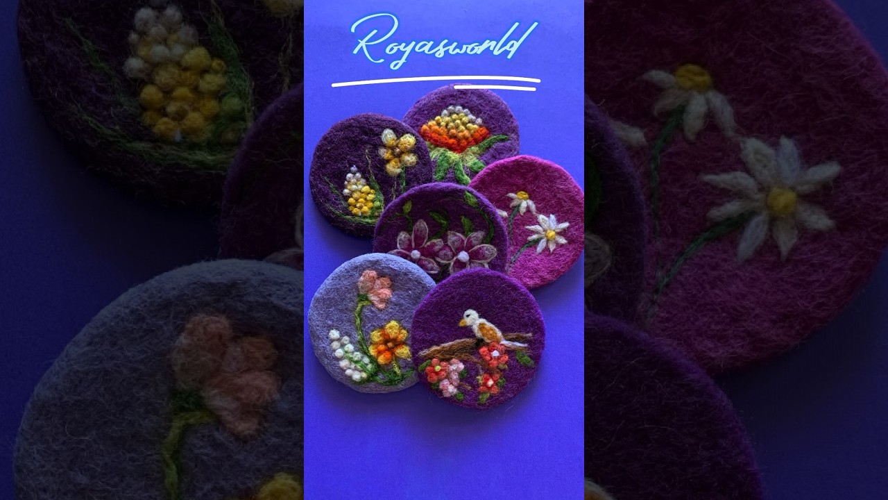 Let's make some Flowers coasters from felt 🌸🌺