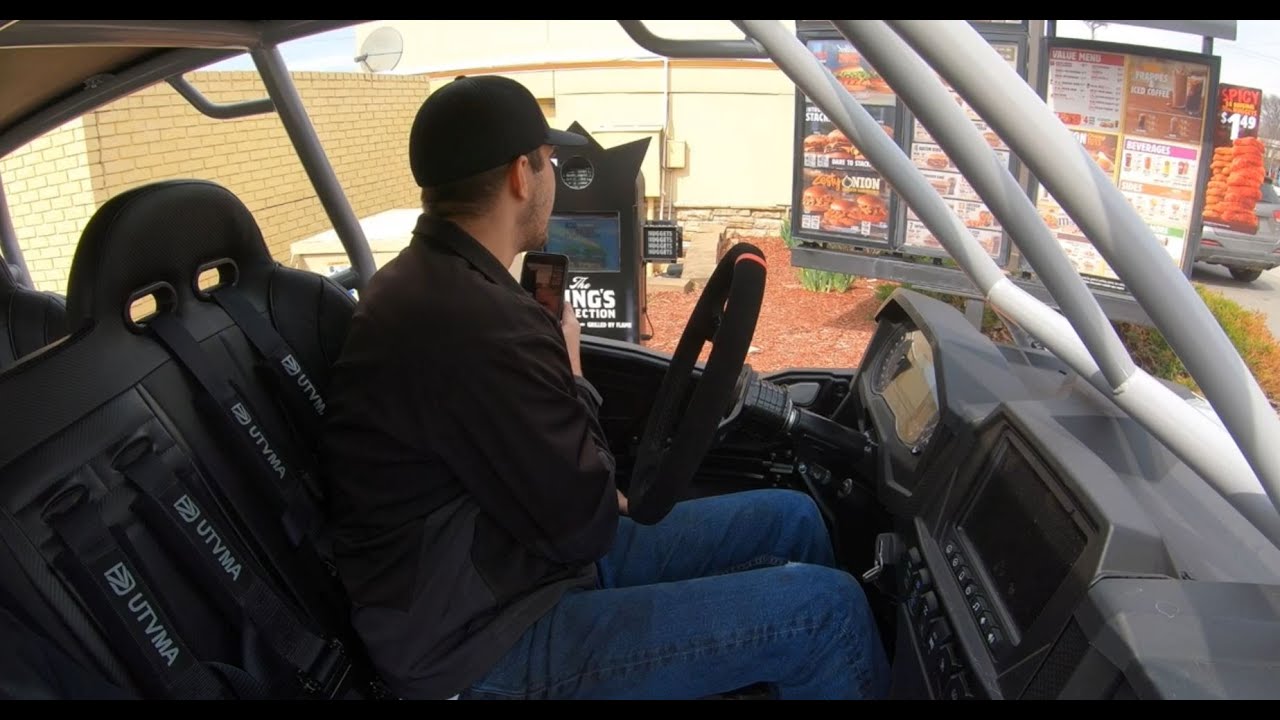 DragonFire Sport steering wheel with quick release hub goes on the Turbo RZR! + a trip to BK