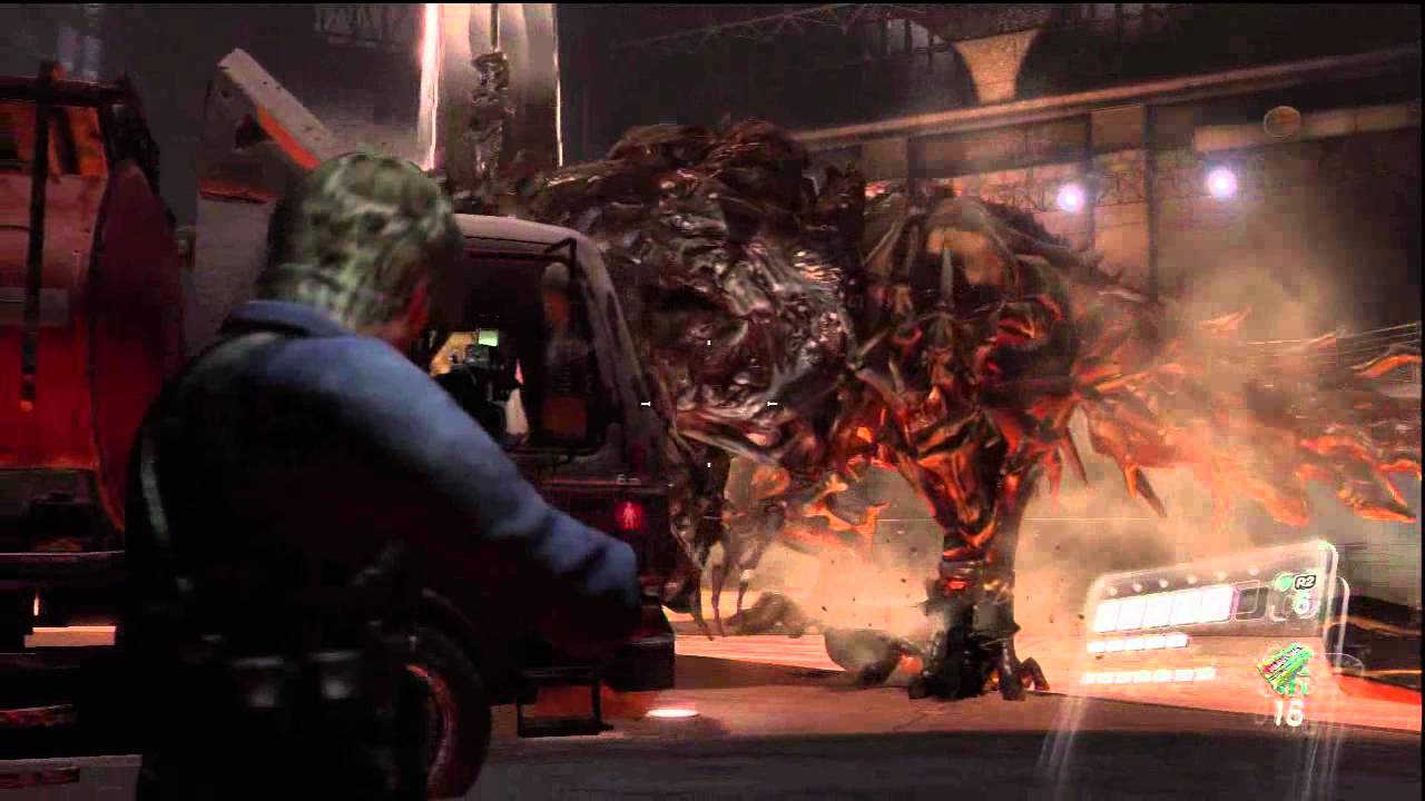 Resident Evil 6 - Leon Story Chap 5, Mutated Derek Simmons T-Rex Boss-Fight Unedited HD Gameplay PS3