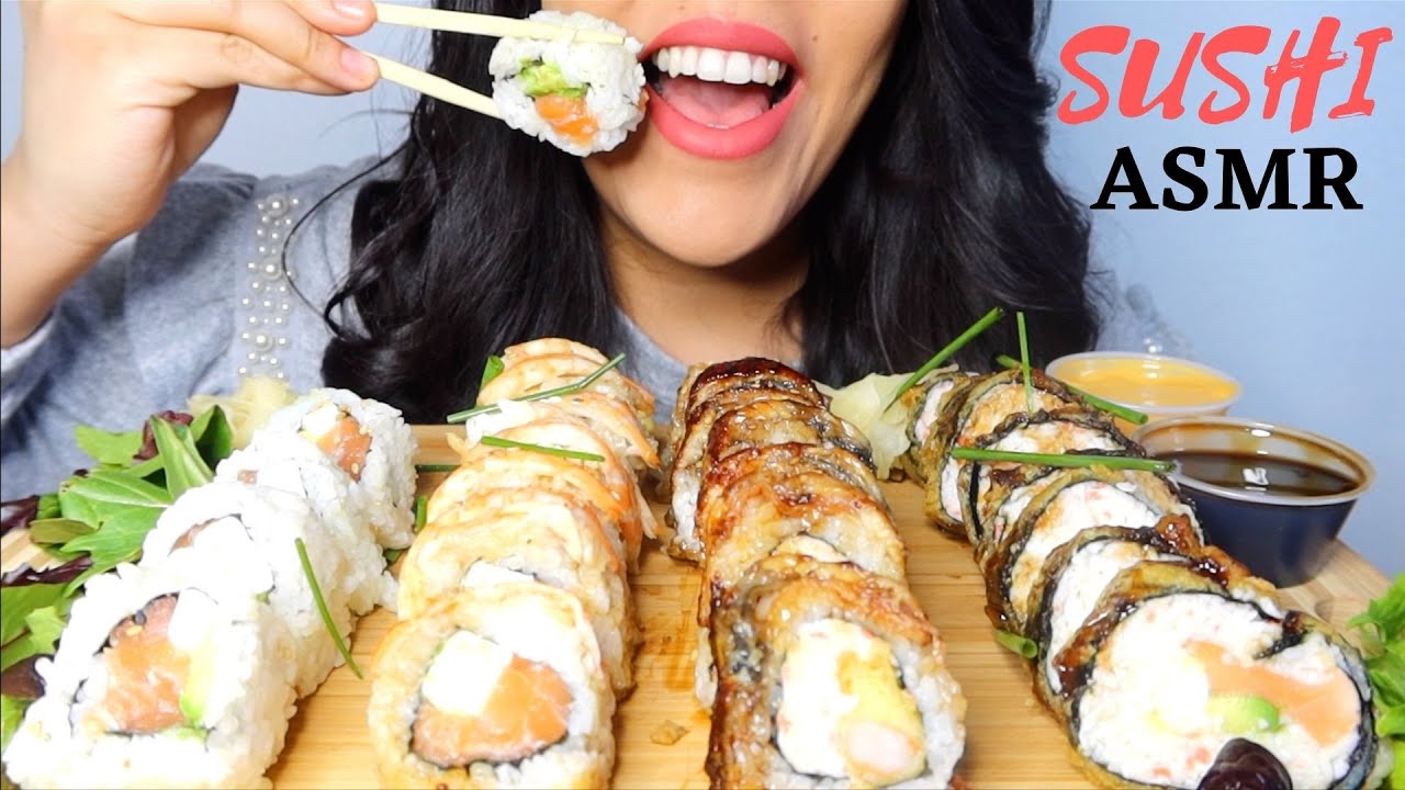 ASMR SUSHI ROLLS | Shrimp Tempura, Fried Philly, Salmon + MORE