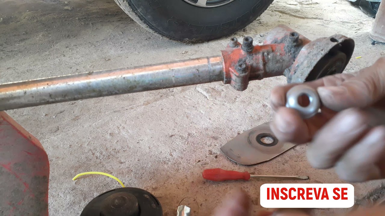 TROCANDO A LÁMINA PELO NYLON  ROÇADEIRA A GASOLINA