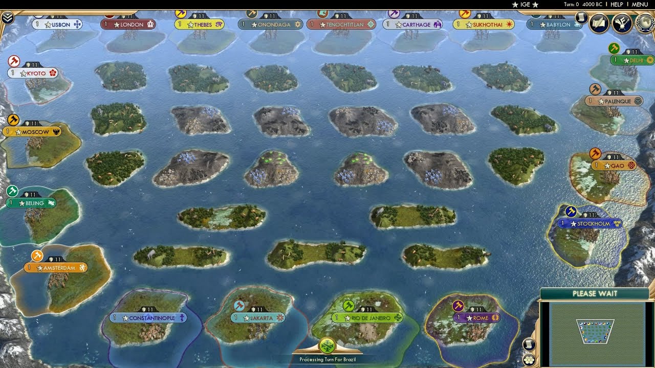 Civ 5 AI Only Timelapse: Storm in the Pool