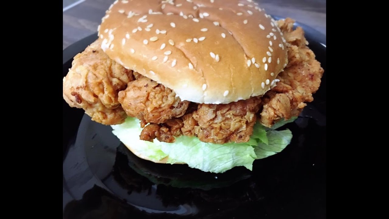 Chicken Zinger Burger KFC Style (How to Make a Zinger Burger)