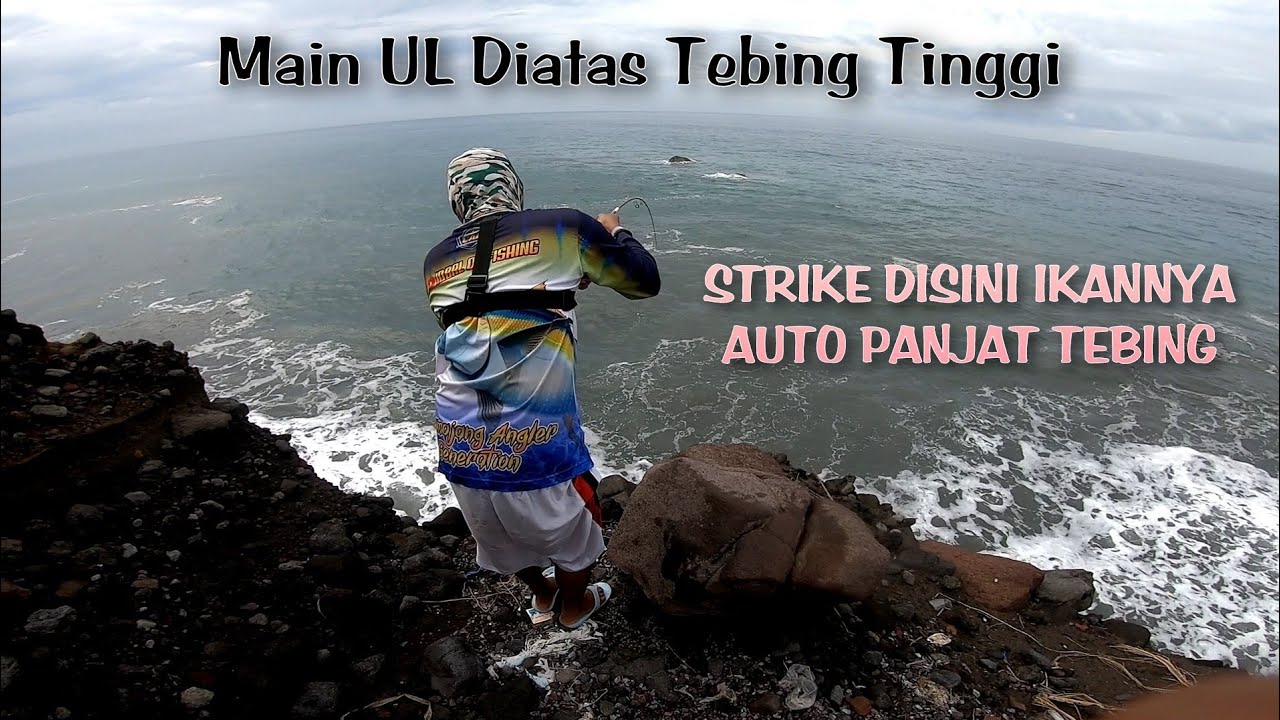 Mancing UL diatas tebing tinggi || Ultralight Rock Fishing extreme Pakai Joran Capung 702