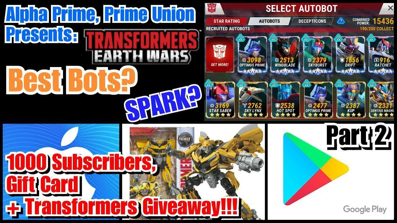 PART 2: Which bots are the best and which bots should I invest my spark on? Transformers Earth Wars