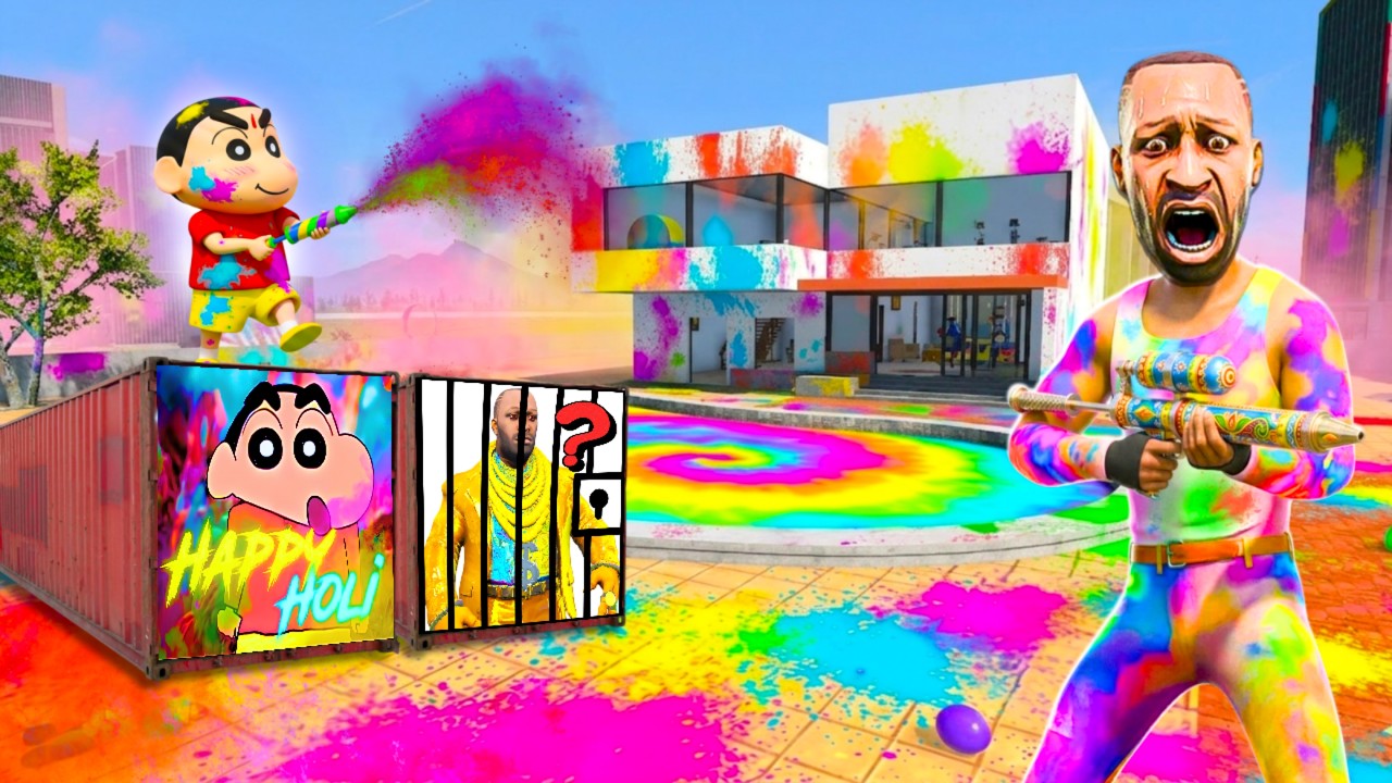 🤣Franklin Shinchan Happy Holi Celebration Indian Bike Driving 3D