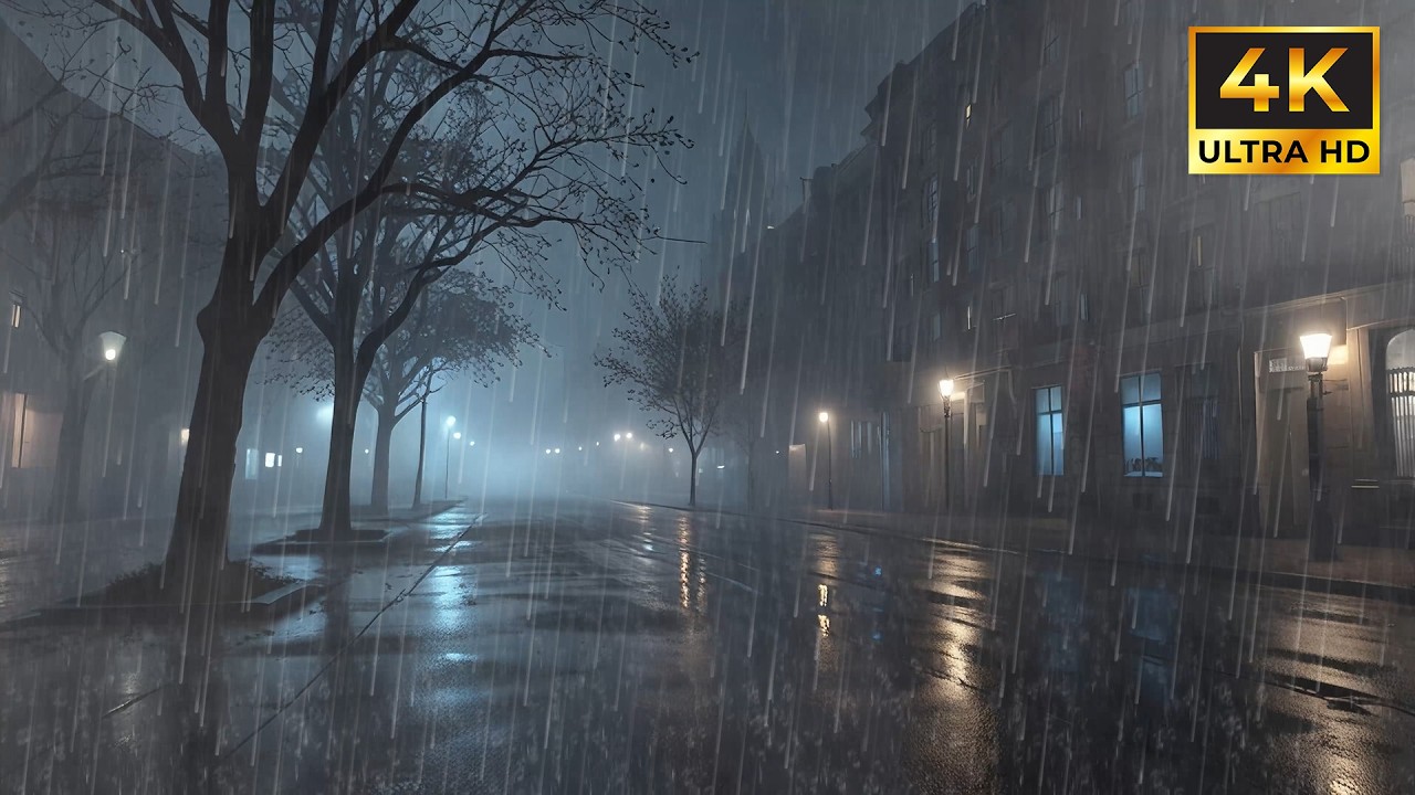 Heavy Night Rain Sounds for Deep Sleep and Stress Relief – Relaxing Rain Ambience for Sleeping