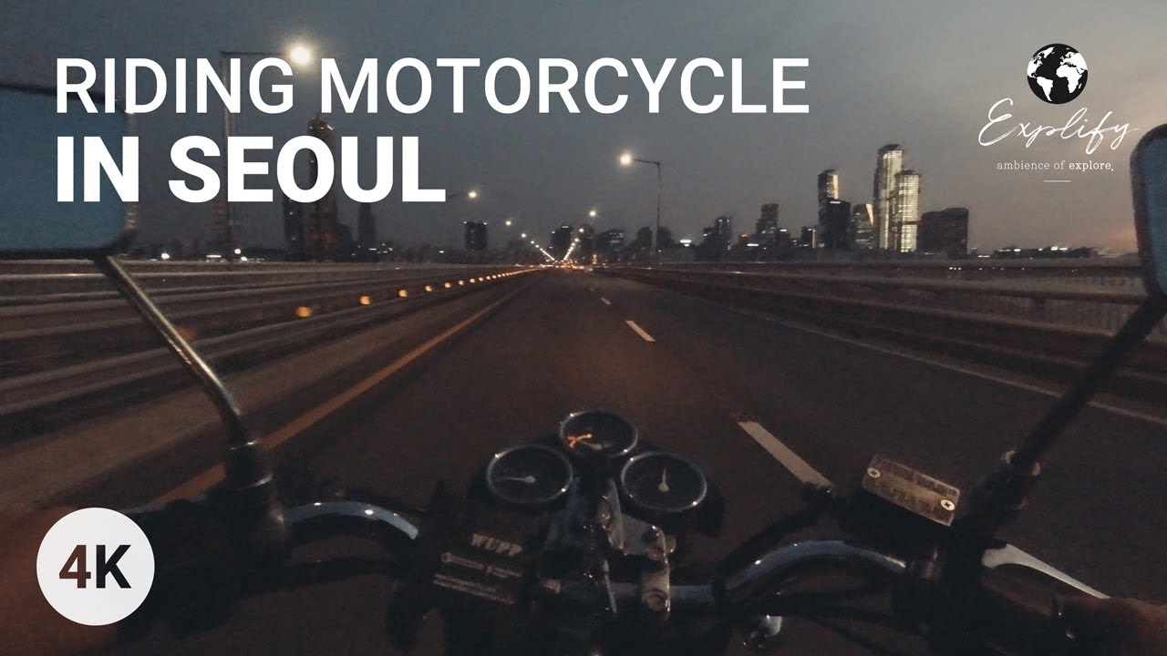 Riding Motorcycle Downtown - Seoul, 🇰🇷South Korea | 4K 60FPS POV Tour | Binaural exhaust sound