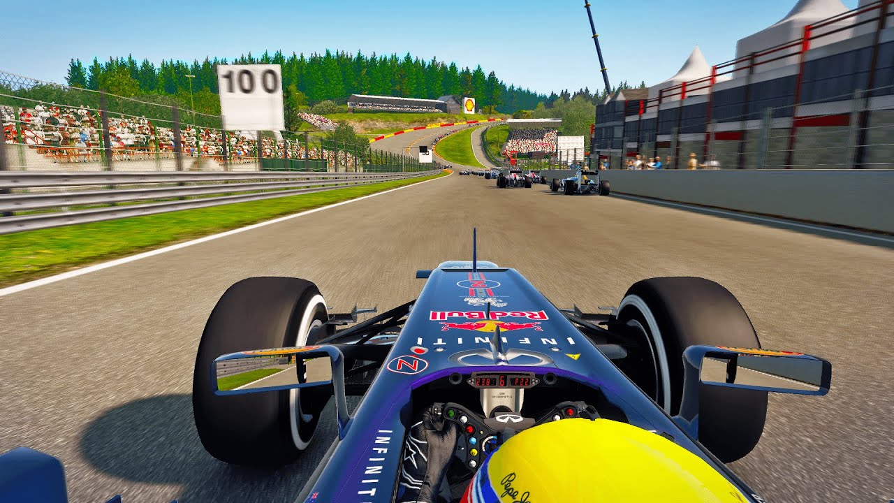 Mark Webber's Charge through Spa Francorchamps | RedBull Renault | F1 2013 Gameplay
