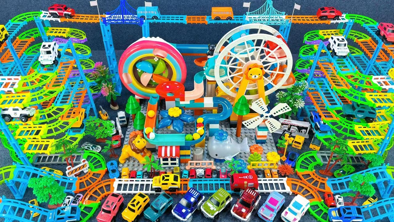 17 minutes of satisfying  Ferris wheel ball track and off-road vehicle track  toy ASMR | Toy