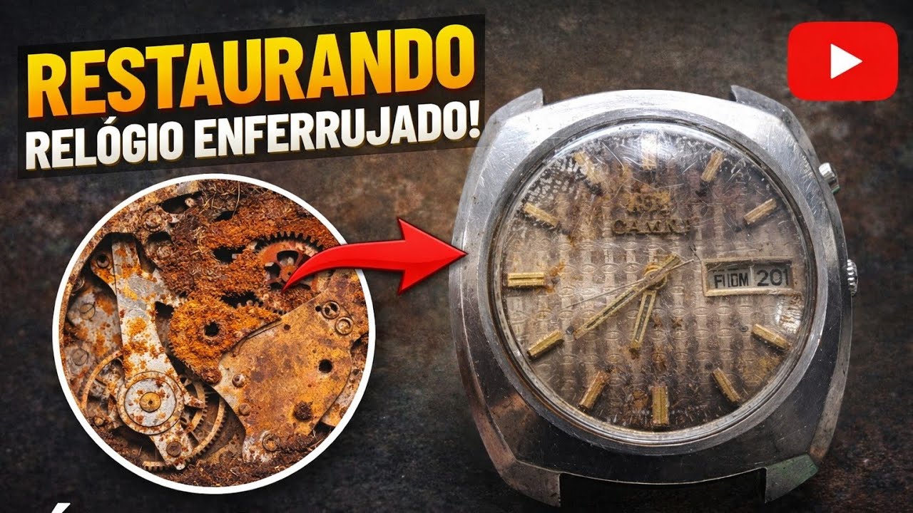 Não abra seu relógio antes de ver esse vídeo - restauração de relogio Orient tomado por ferrugem 
