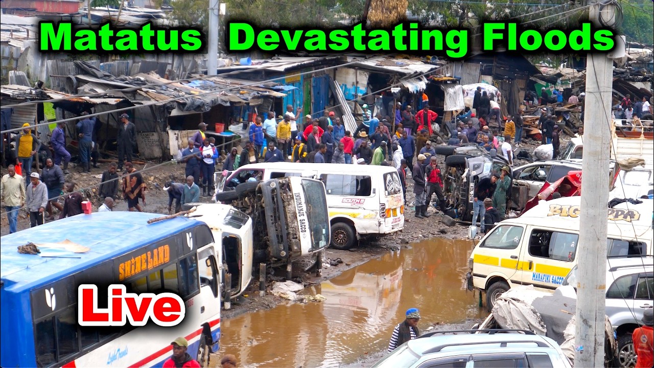Matatu swept by floods in Nairobi