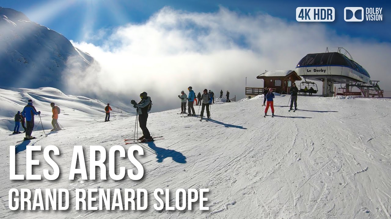 Les Arcs, Ski Resort, Grand Renard Slope -  🇫🇷 France [4K HDR] Ski Tour