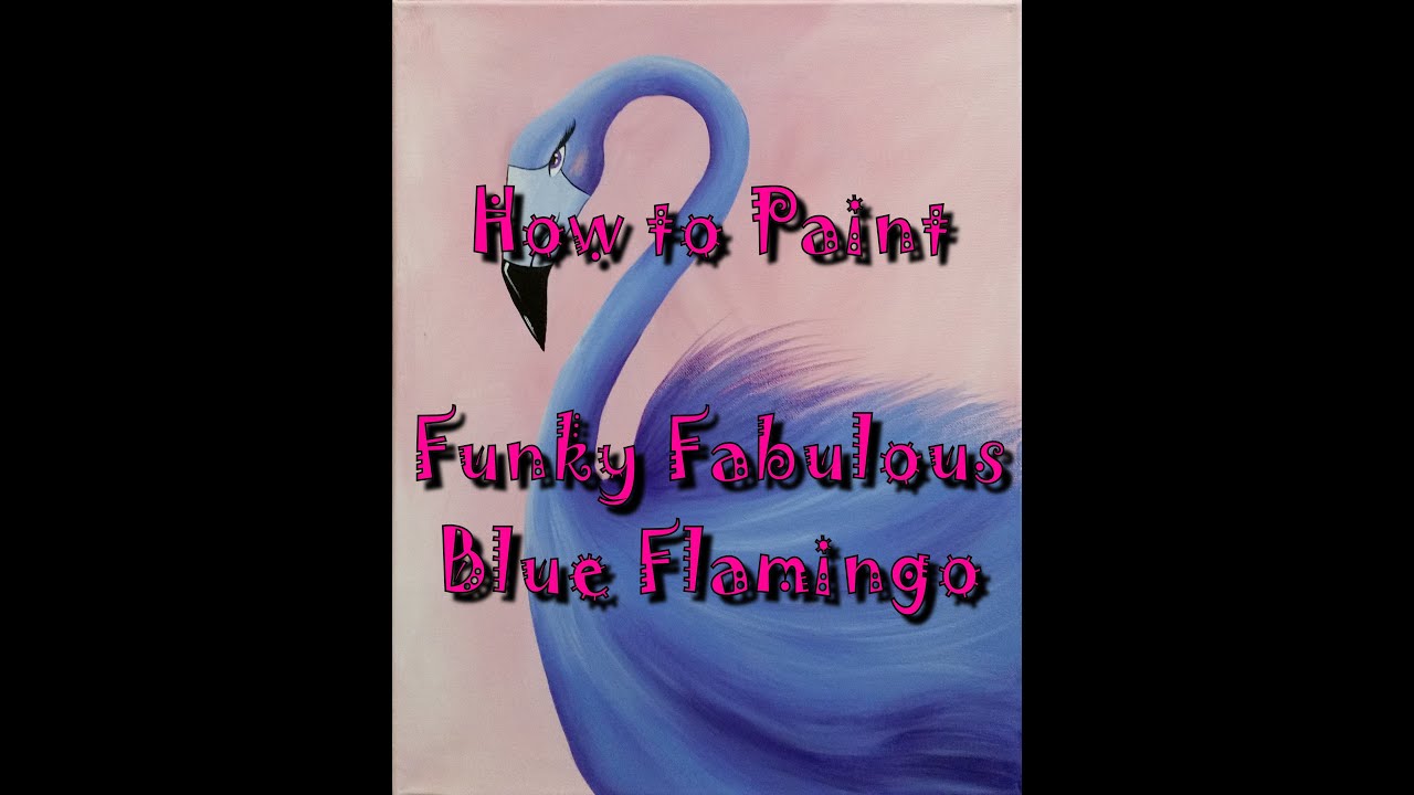 #ColorOfTheYearArt Funky Fabulous Blue Flamingo Acrylic Painting for Beginners