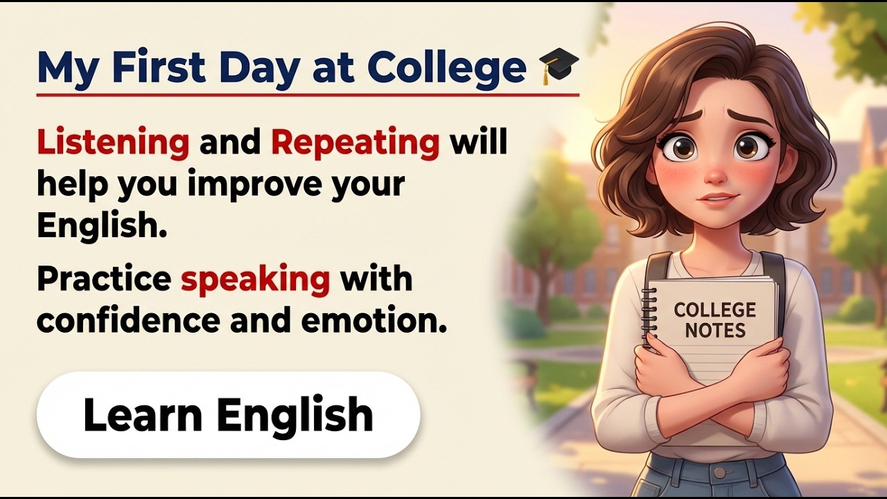 My First Day at College | English Listening Practice with Shadowing Technique