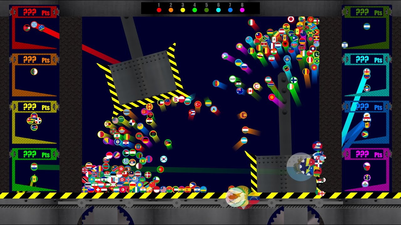 Crush Elevator - Marble Race Countries in Algodoo