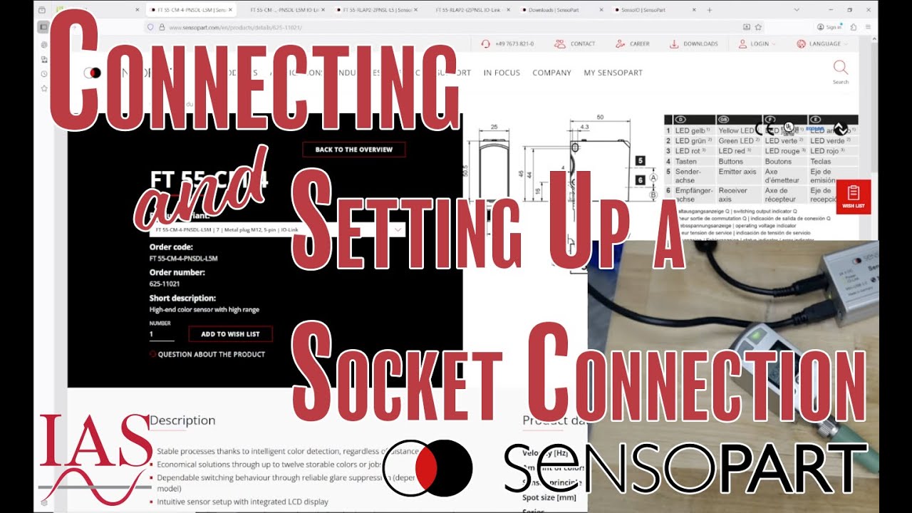 Connecting to and setting up a  SensoPart Color Sensor