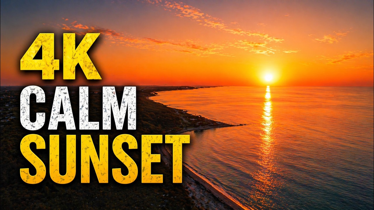 13 Minutes of Calm Sunset 🌅 | Relaxing Ocean Drone Footage & Calm Music (4K)
