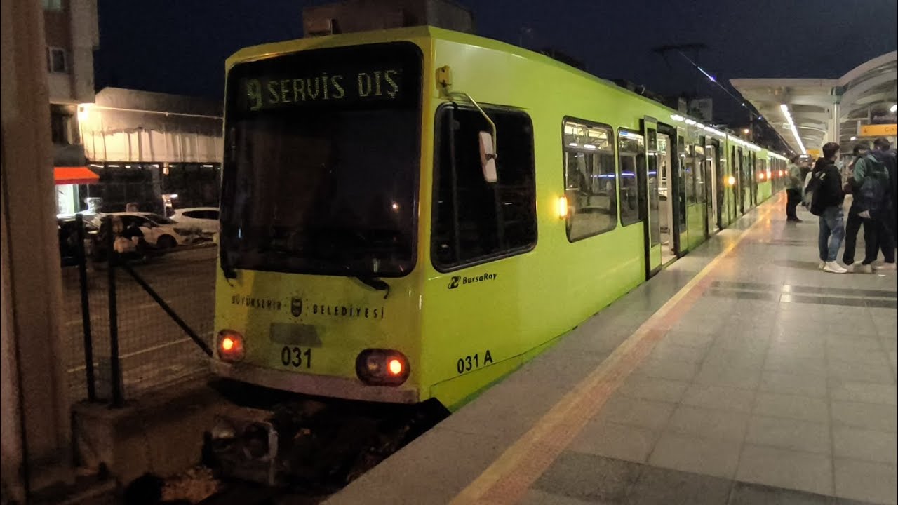 BursaRay Bursa Metrosu - 1 Nolu Arabayatağı - Emek Trenin Servis Dışına Çıkış Videosu