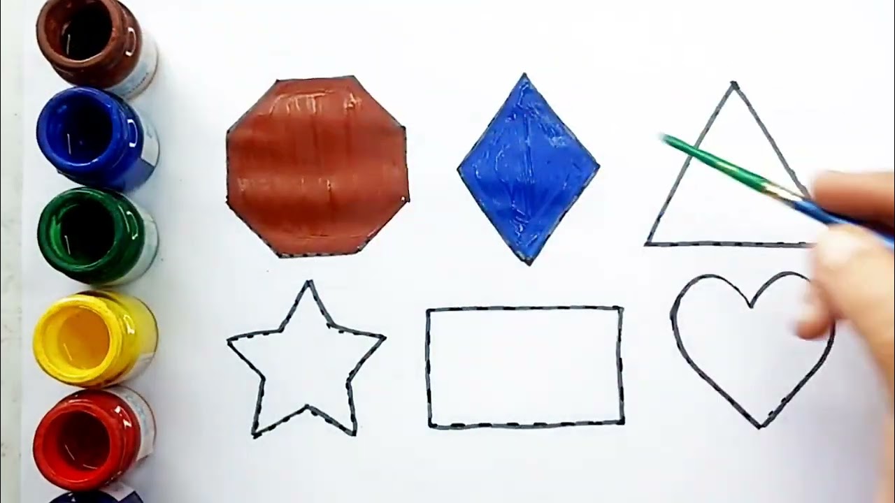Shapes drawing for kids,  Learn 2d shapes, colors for toddlers, 2D shapes drawing part -184