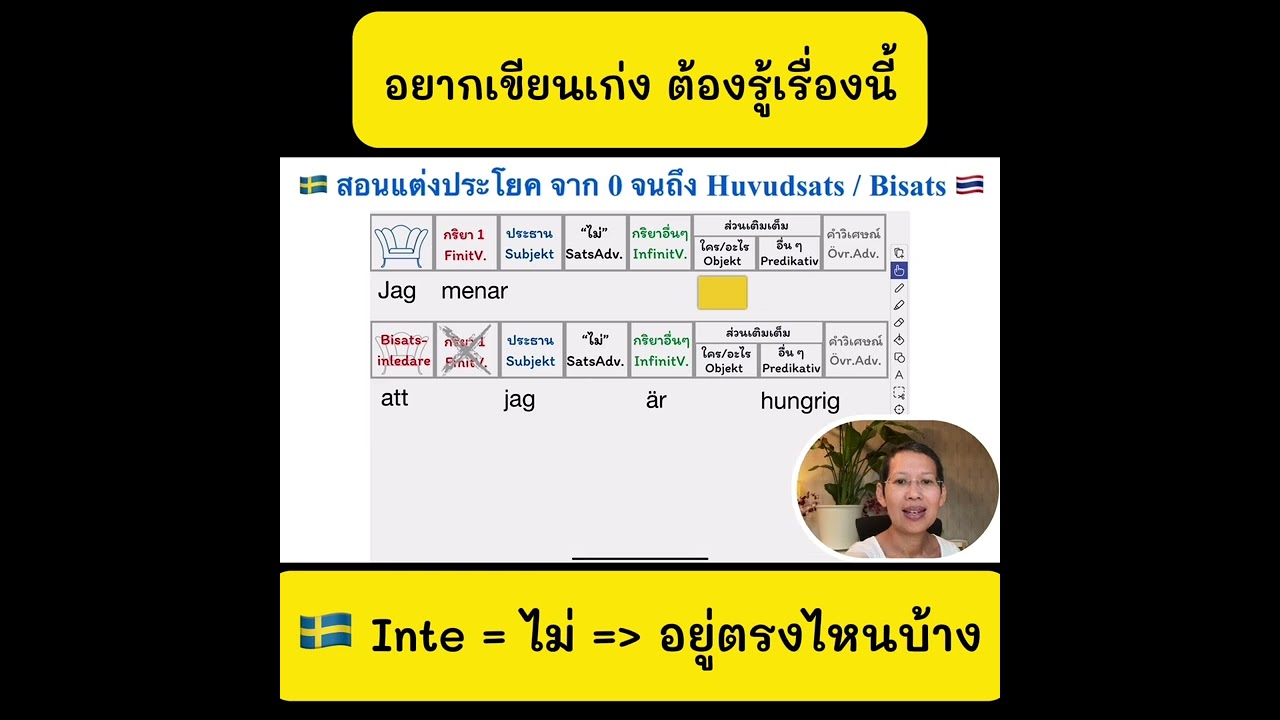 🇸🇪 การใช้ inte 