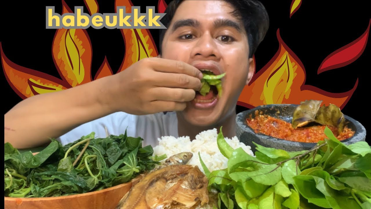 NAFSU MAKAN BERTAMABAH‼️IKAN ASIN GARANG+LALAPAN CAKRA -CIKRI+PUCUK DAUN ALPUKAT+PETE GARANG