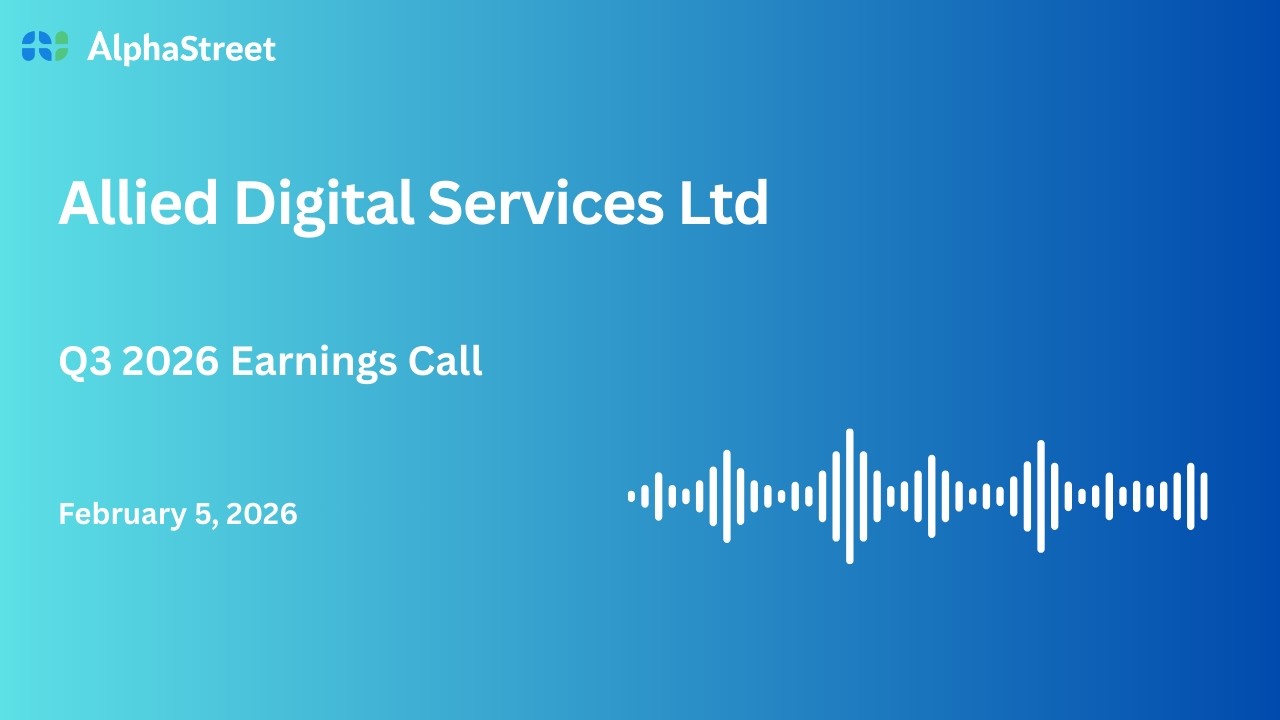 Allied Digital Services Ltd Q3 FY2025-26 Earnings Conference Call