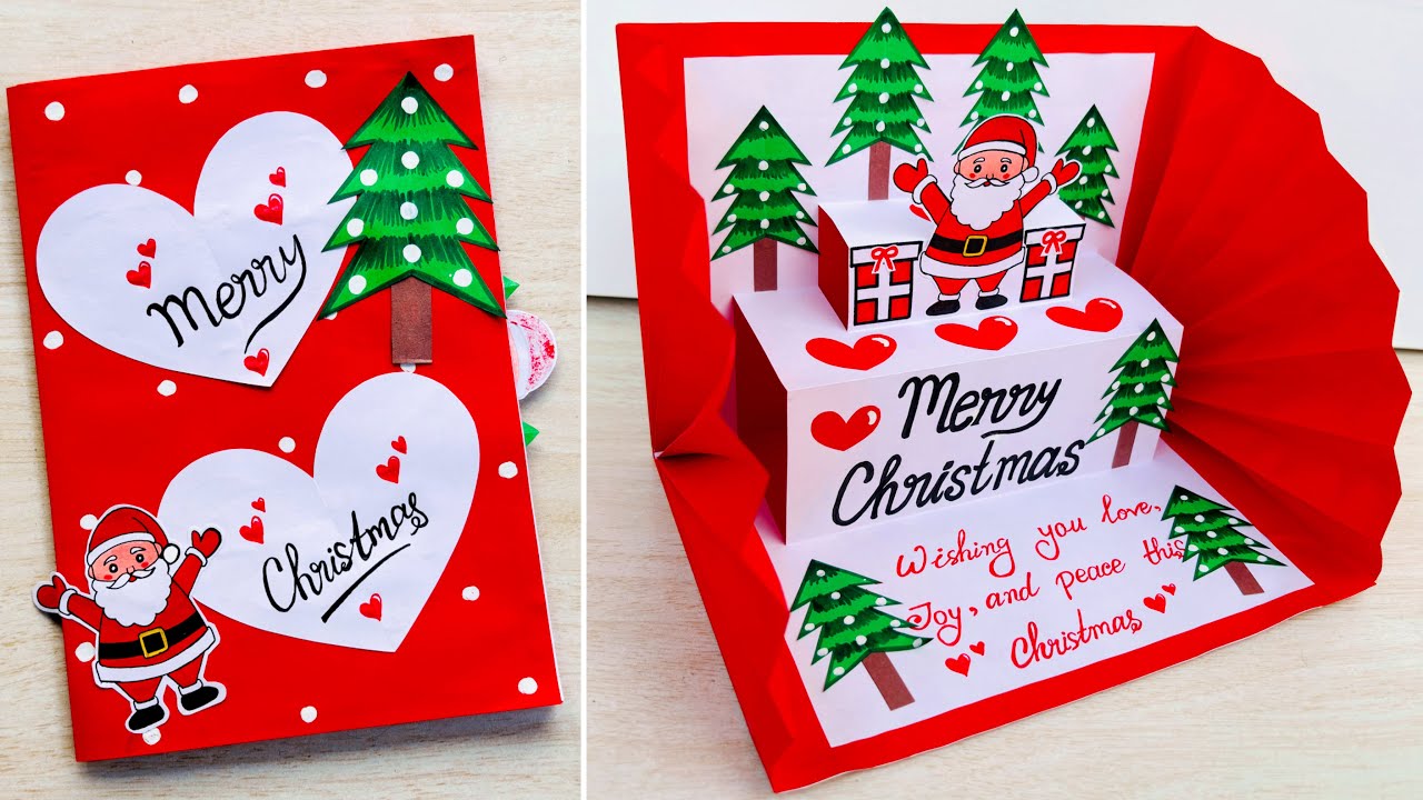 DIY Christmas pop-up card // Christmas greeting card making easy // Merry Christmas card
