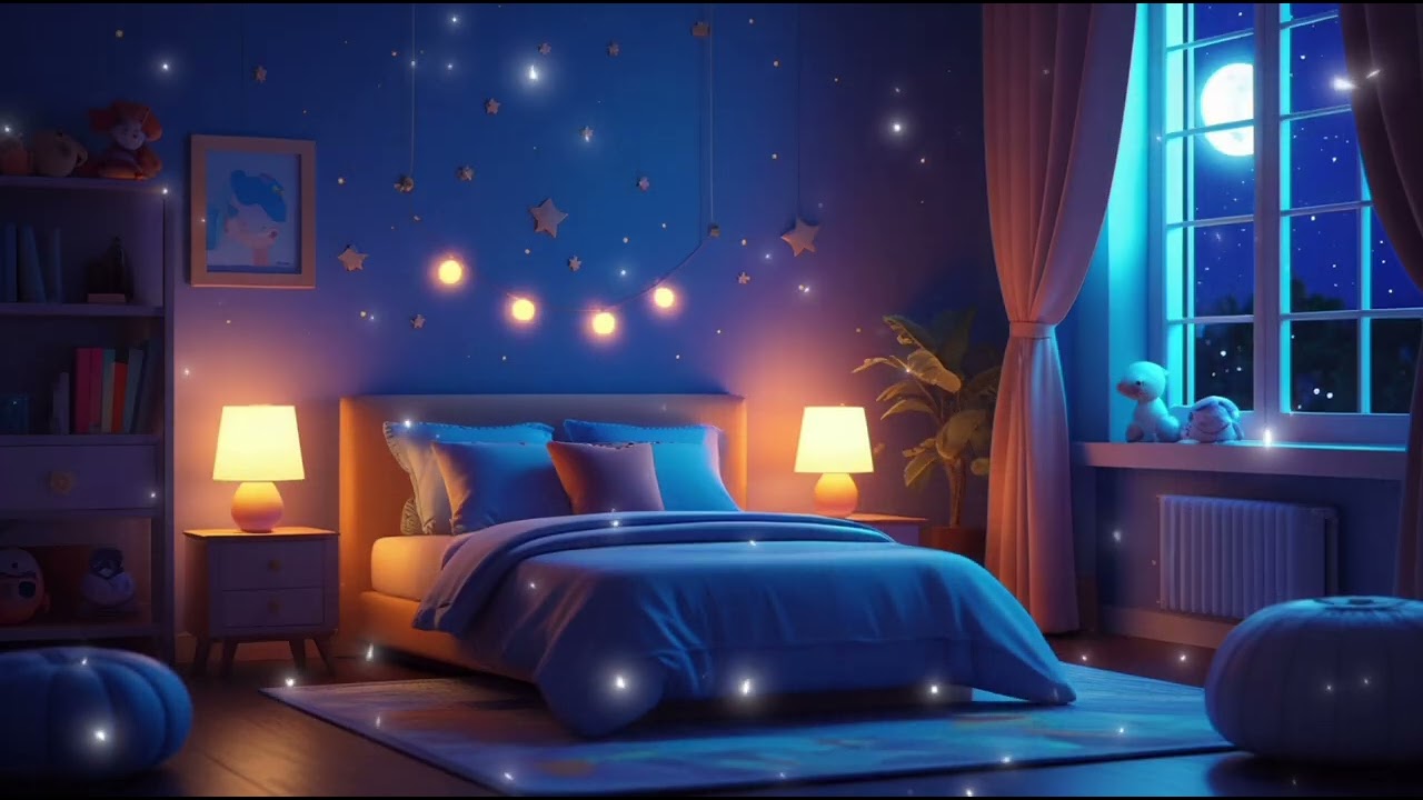 Cozy Night Room 🌙 1 Hour Calm Sleep Music for Kids (Safe Bedtime)
