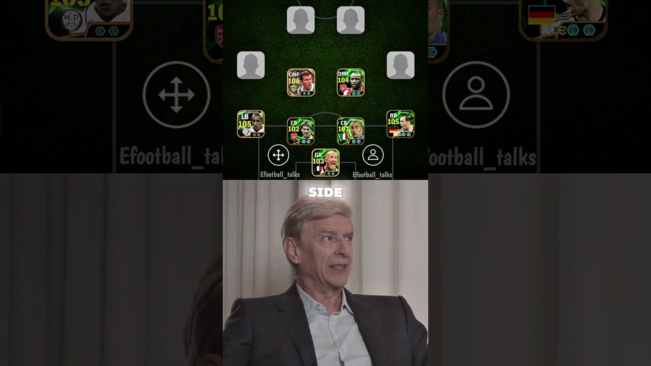 Arsene Wenger Picks his dream team with 4-4-2 formation 🤯😈 #efootball