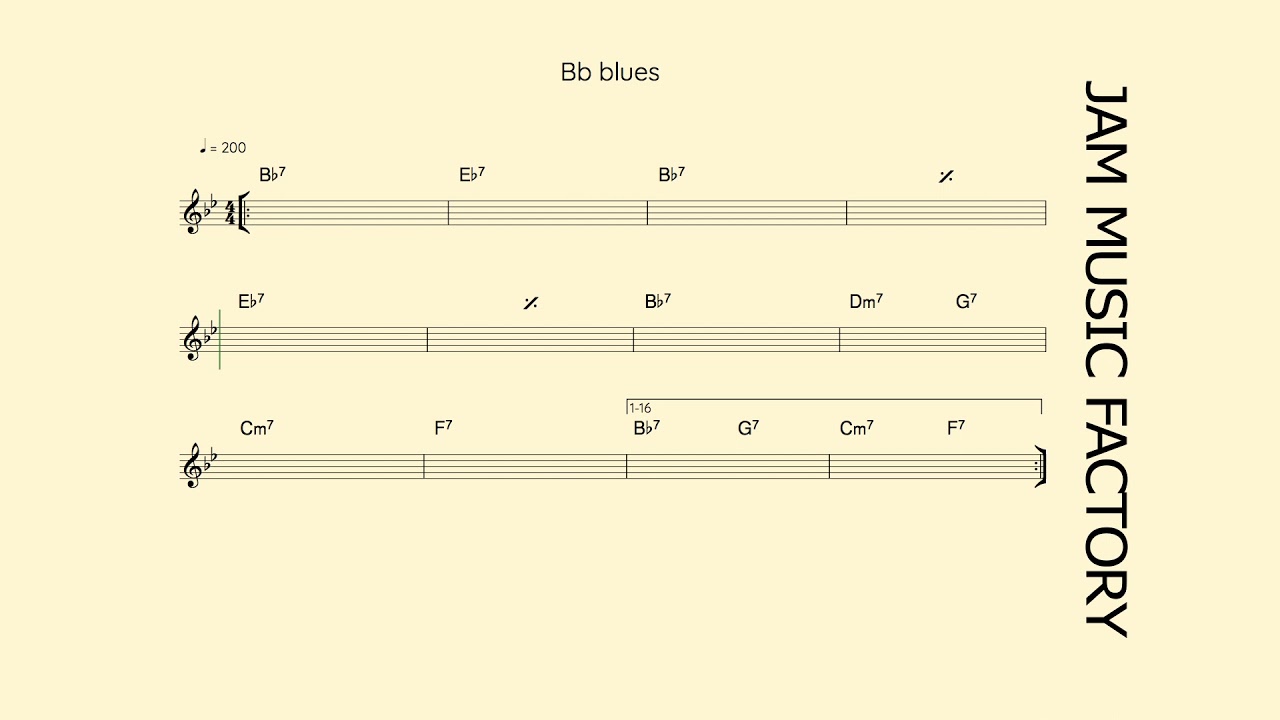 Bb blues 200 bpm play along
